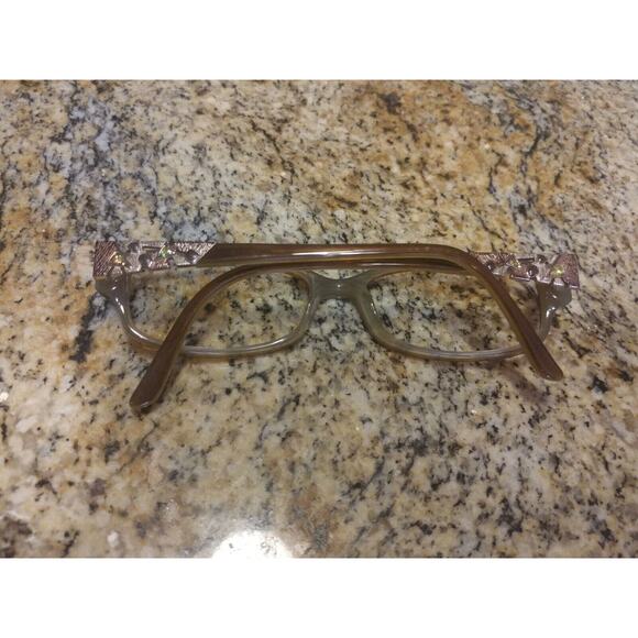 La Scala Womens Eyeglass Nice!!!!! 437 Brown Cream Bronze 52-16-135 - Picture 9 of 10